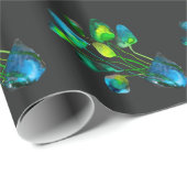 Aquarellfarben Pflanze grün und blau abstrakt Geschenkpapier (Rolleneckpunkt)