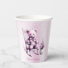Aquarellfarben Pink Baby Bear Papier Cups Pappbecher