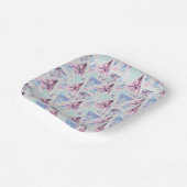 Aquarellfarben Pink & Blue Palm Tree Muster Pappteller (Gewinkelt)