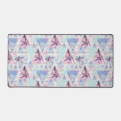 Aquarellfarben Pink & Blue Palm Tree Muster Schreibtischunterlage (Vorderseite)