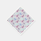 Aquarellfarben Pink & Blue Palm Tree Muster Serviette (Ecke)