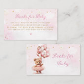 Aquarellfarben Pink Boho Teddy Bear Bücher für Bab Begleitkarte (Vorne/Hinten)