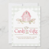 Aquarellfarben Pink Farm Animals Baby Duschgeschen (Vorderseite)