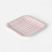 Aquarellfarben Pink Gingham Paper-Teller Pappteller (Gewinkelt)