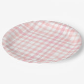 Aquarellfarben Pink Gingham Paper-Teller Pappteller (Schrägansicht)