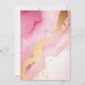 Aquarellfarben Pink & Gold Hochzeit Sichern Sie da Einladung (Rückseite)