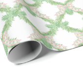 Aquarellfarben Pink & Green Bows Garland Weihnacht Geschenkpapier (Rolleneckpunkt)