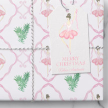 Aquarellfarben Pink & Green Weihnachtsballerinas F