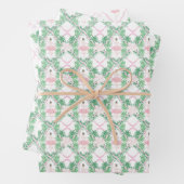 Aquarellfarben Pink & Green Weihnachtsballerinas Geschenkpapier Set