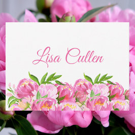 Aquarellfarben Pink Peonies Danke, Script Mitteilungskarte