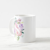 Aquarellfarben Pink Purple Blumen Elegantes Monogr Kaffeetasse (Vorderseite Links)