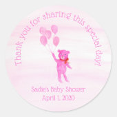 Aquarellfarben Pink Teddy Bären Ballons Stickers (Vorderseite)