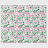 Aquarellfarben Pink und grüne Blumenkästen Geschenkpapier (Flach)