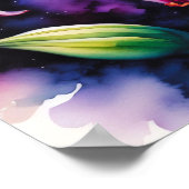 Aquarellfarben Pink und White Stargazer Lily Poste Poster (Ecke)