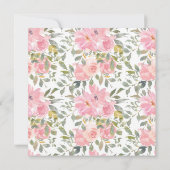 Aquarellfarben Pinselpinke Brautpartys Einladung (Rückseite)