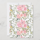 Aquarellfarben Pinselpinke Brautpartys Einladung (Rückseite)