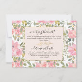 Aquarellfarben Pinselstrich Rosa Bläschen Save the Save The Date (Rückseite)