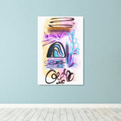 Aquarellfarben Pinselstriche Tinte Abstrakt Leinwanddruck (Insitu (Holzboden))