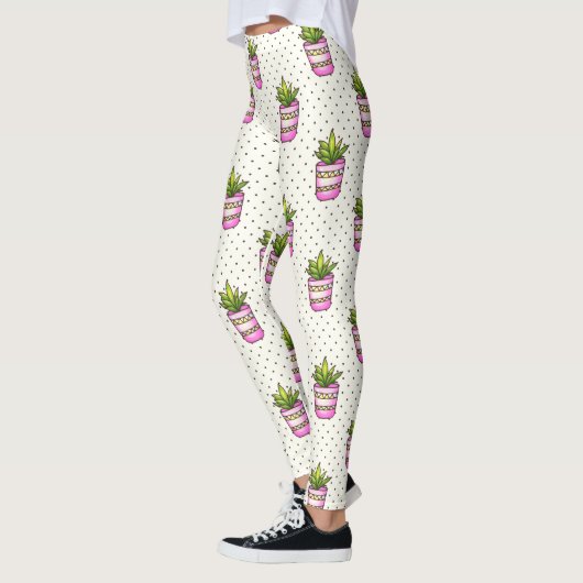 Aquarellfarben - Polka-Dot-Muster Leggings (Links)