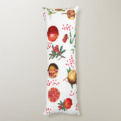 Aquarellfarben Pomegranat Mittelmeer-Muster Seitenschläferkissen (Rückseite (Vertikal))