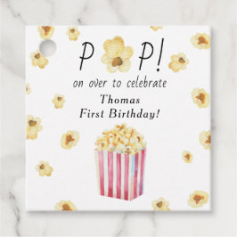 Aquarellfarben Popcorn Kindergeburtstag Party Geschenkanhänger