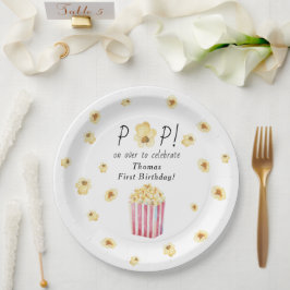 Aquarellfarben Popcorn Kindergeburtstag Party Pappteller