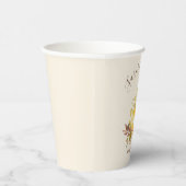 Aquarellfarben - Pumpkin & Blätter Hochzeit Pappbecher (Rechts)