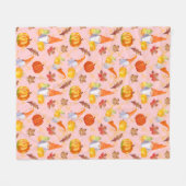 Aquarellfarben, Pumpkins und Blätter Fleece Bl (Vorderseite (Horizontal))