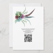 Aquarellfarben - QR-Code Bohemische Hochzeit Einladung (Rückseite)