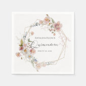 Aquarellfarben Quinceanera Papier Napkins Serviette (Vorderseite)