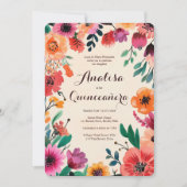Aquarellfarben Quinceñera CUSTOM Foto Einladung (Vorderseite)