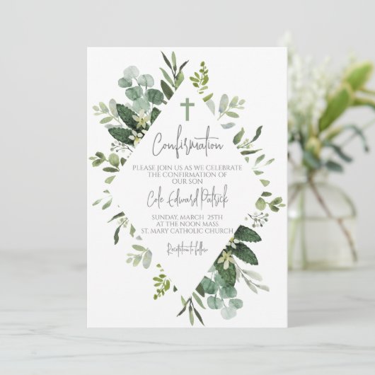 Aquarellfarben-Rahmenbestätigung Einladung (Stehend Vorderseite)