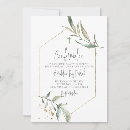 Aquarellfarben-Rahmenbestätigung Einladung (Vorderseite)