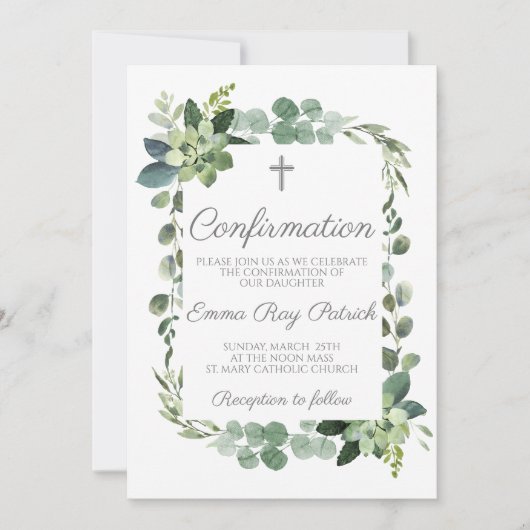 Aquarellfarben-Rahmenbestätigung Einladung (Vorderseite)