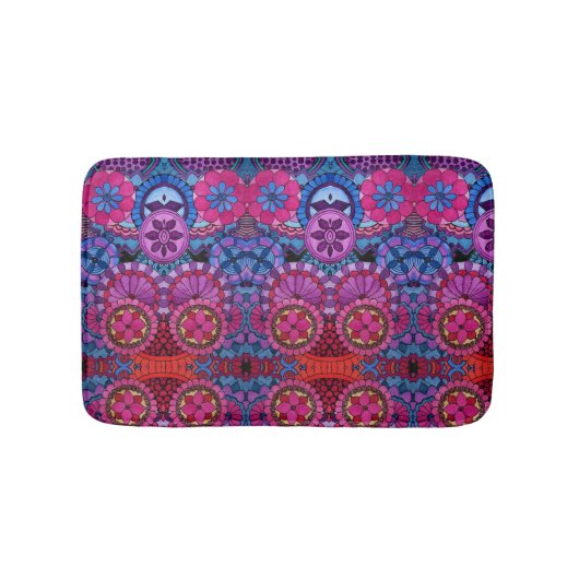 Aquarellfarben Rainbow Colors Mandala Badematte (Vorderseite)