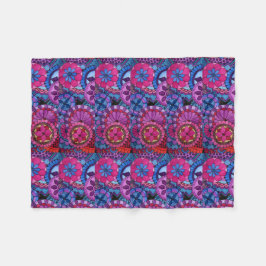 Aquarellfarben Rainbow Colors Mandala Fleecedecke