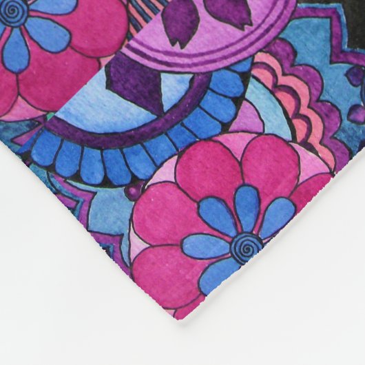 Aquarellfarben Rainbow Colors Mandala Fleecedecke (Ecke)