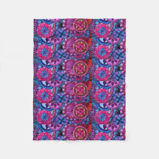 Aquarellfarben Rainbow Colors Mandala Fleecedecke (Vorderseite)