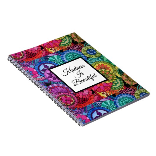 Aquarellfarben Rainbow Colors Mandala Notizblock (Rechte Seite)