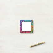 Aquarellfarben Rainbow Colors Mandala Post-it Klebezettel (Auf Schreibtisch)
