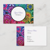 Aquarellfarben Rainbow Colors Mandala Visitenkarte (Vorne/Hinten)