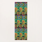 Aquarellfarben Rainbow Colors Mandala Yogamatte (Rückseite)