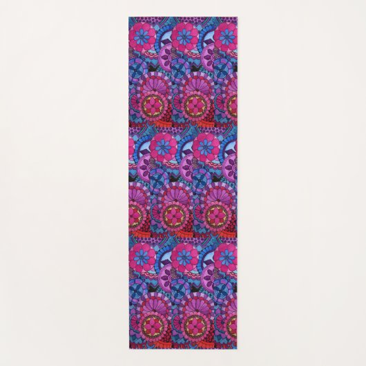 Aquarellfarben Rainbow Colors Mandala Yogamatte (Vorderseite)