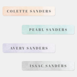 Aquarellfarben Rainbow Pastell Wassersicherer Name Etiketten