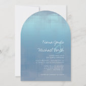 Aquarellfarben Reflections Dusty Blue Arch ID774 Einladung (Vorderseite)