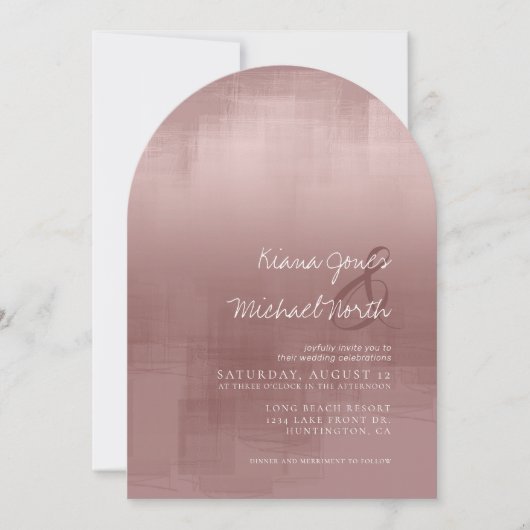 Aquarellfarben Reflektionen Zimtfarben Rose Arch I Einladung (Vorderseite)