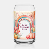 Aquarellfarben-Regenbogen-Bliss-Party Dosenglas (Vorderseite)