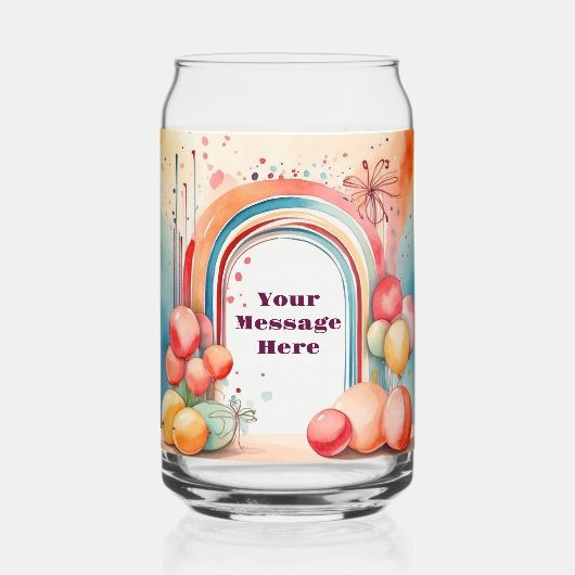 Aquarellfarben-Regenbogen-Bliss-Party Dosenglas (Rückseite)