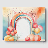 Aquarellfarben-Regenbogen-Bliss-Party Gästebuch (Rückseite)