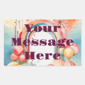 Aquarellfarben-Regenbogen-Bliss-Party Rechteckiger Aufkleber (Vorderseite)